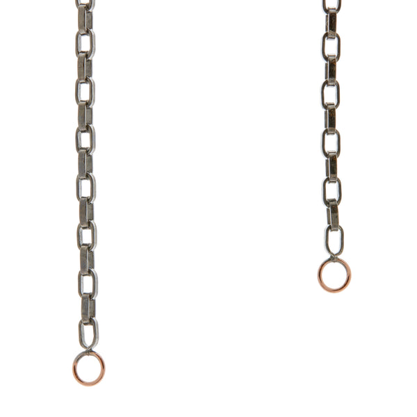 Marla Aaron Blackened Silver Biker Chain with Rose Gold Loops