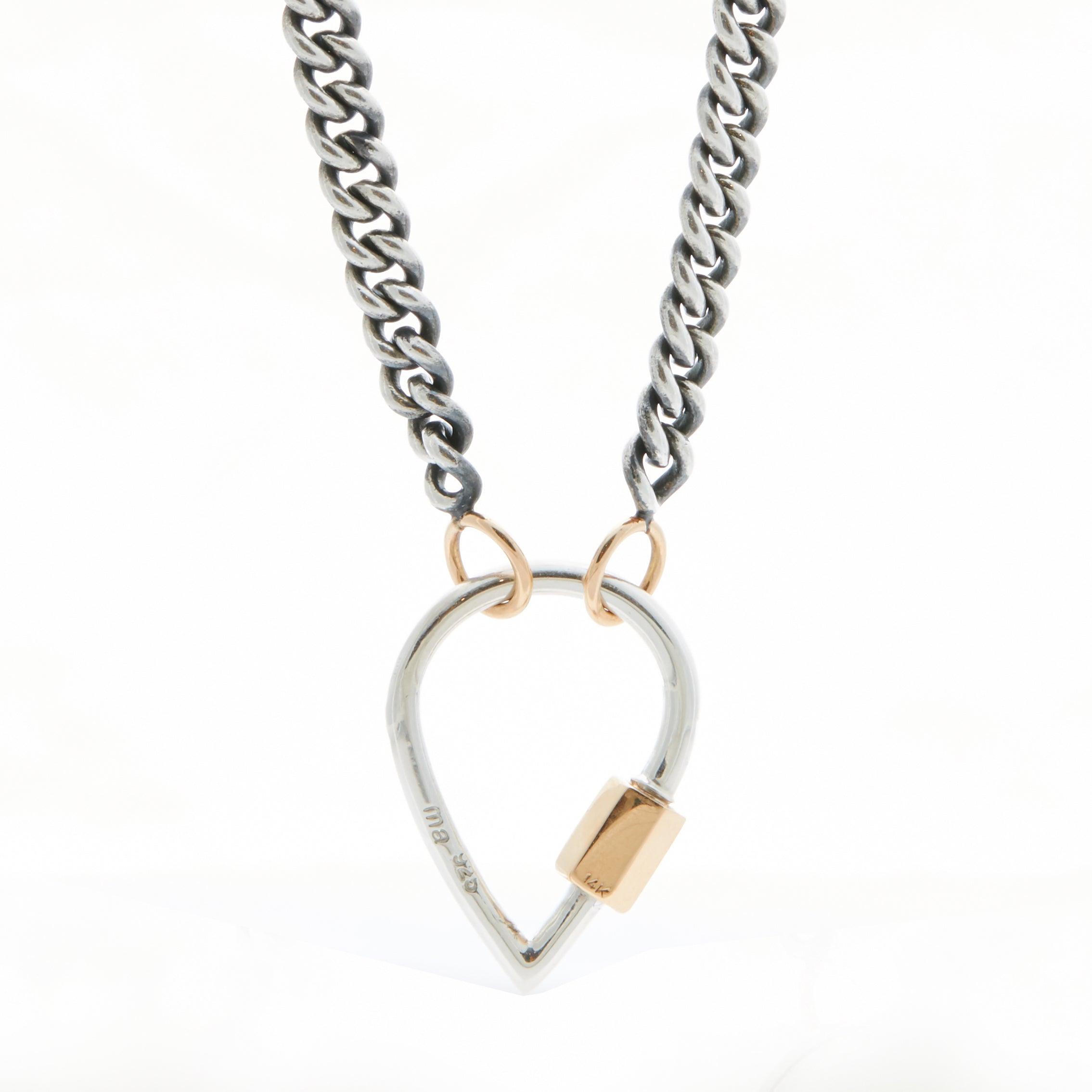 Marla Aaron Silver Drop Lock with 14k Yellow Gold Closure