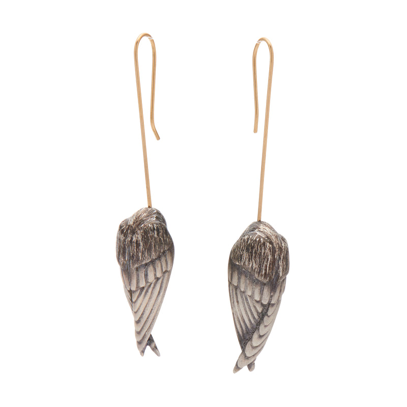 Gabriella Kiss Silver Sleeping Bird Earrings