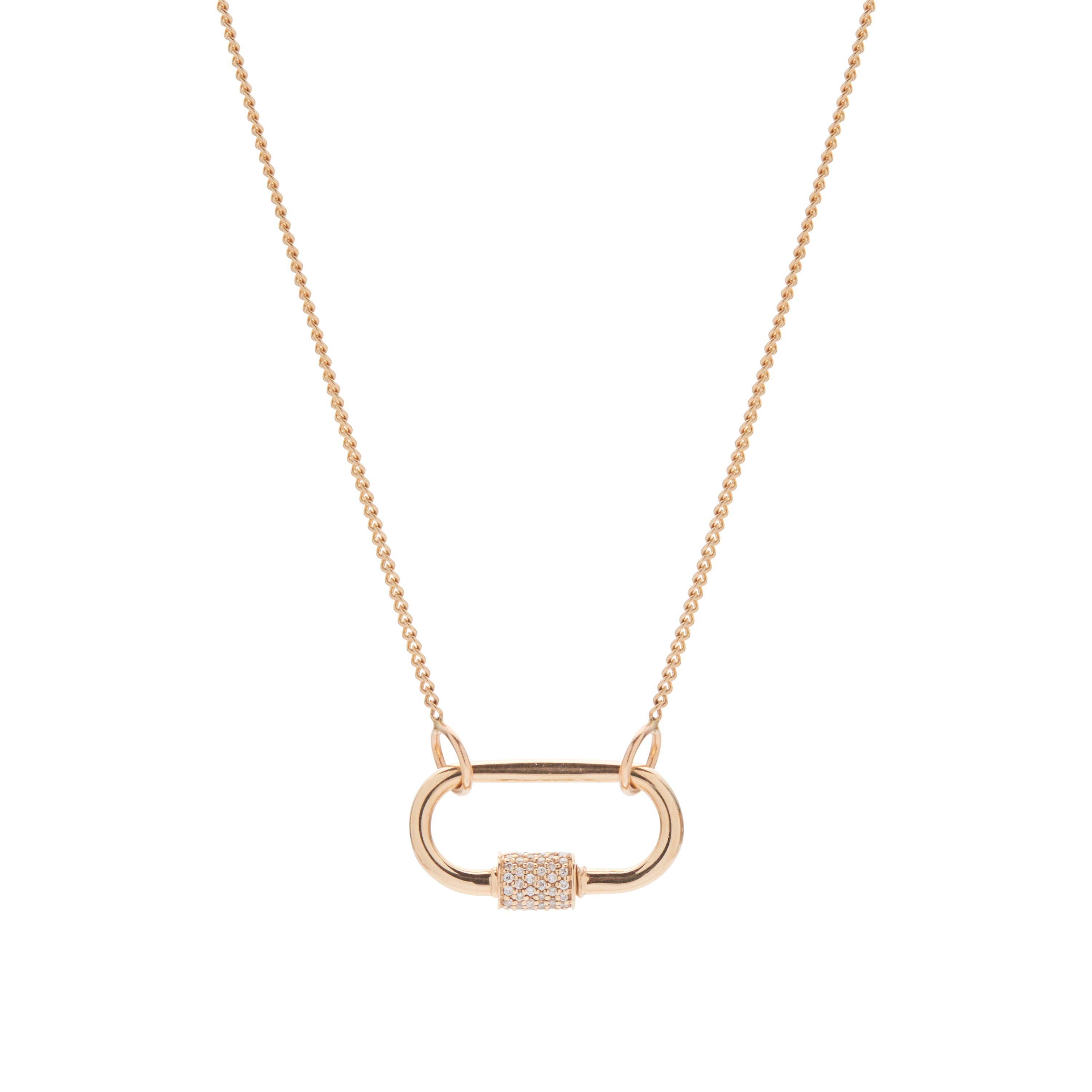 Marla Aaron 14k Yellow Gold Stoned Diamond Medium Lock