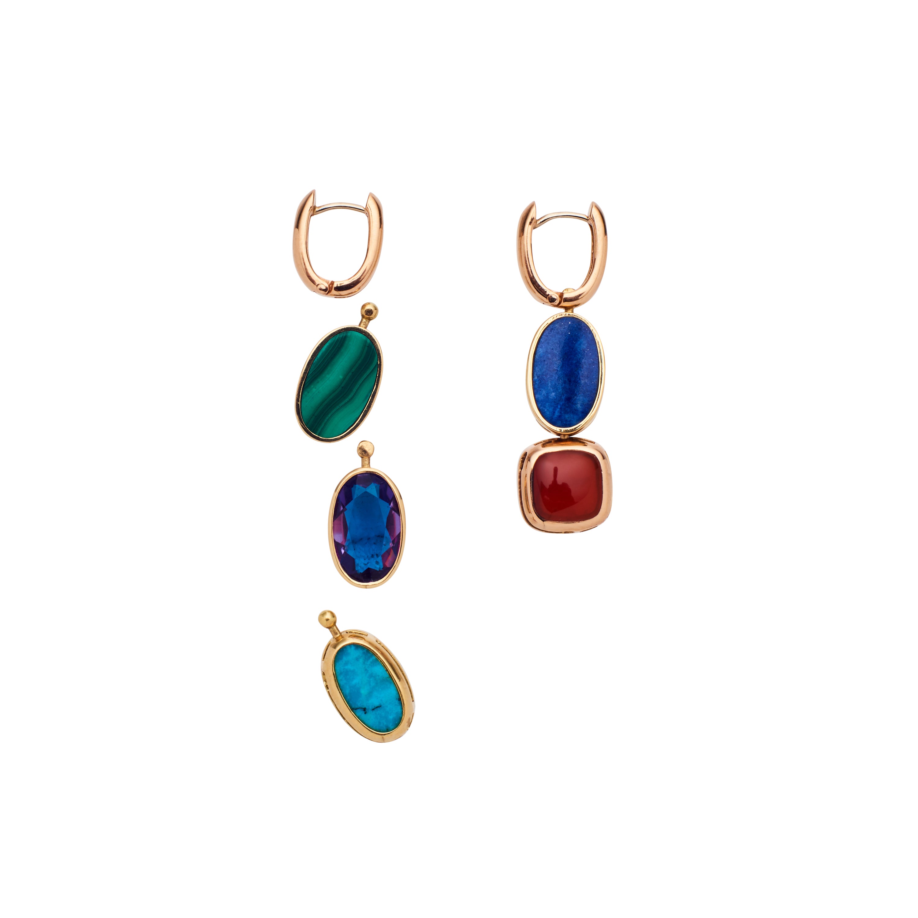 Marla Aaron 18k Pair of Gold Base Hoop Earrings