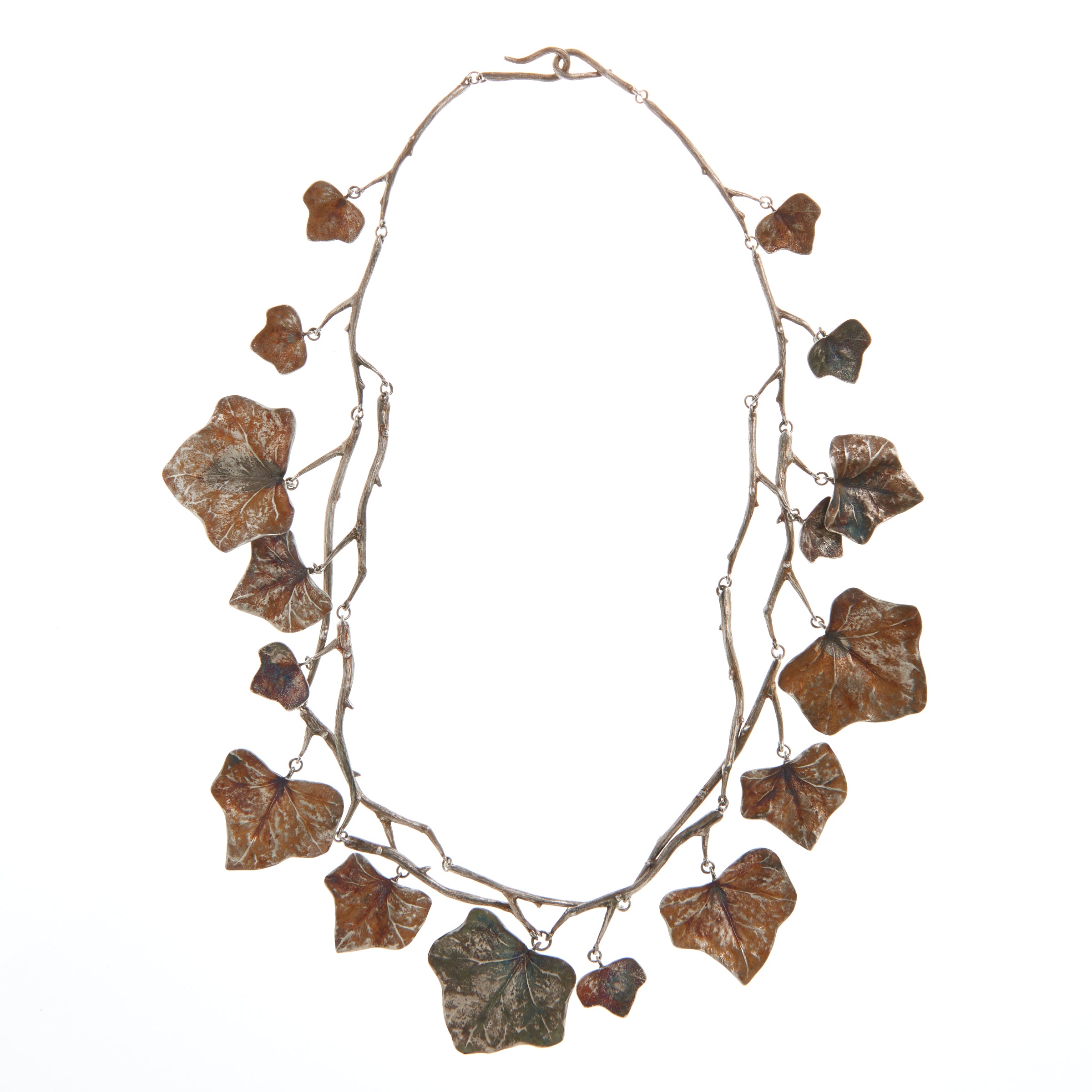 Gabriella Kiss Oxidized Silver Ivy Vine Necklace