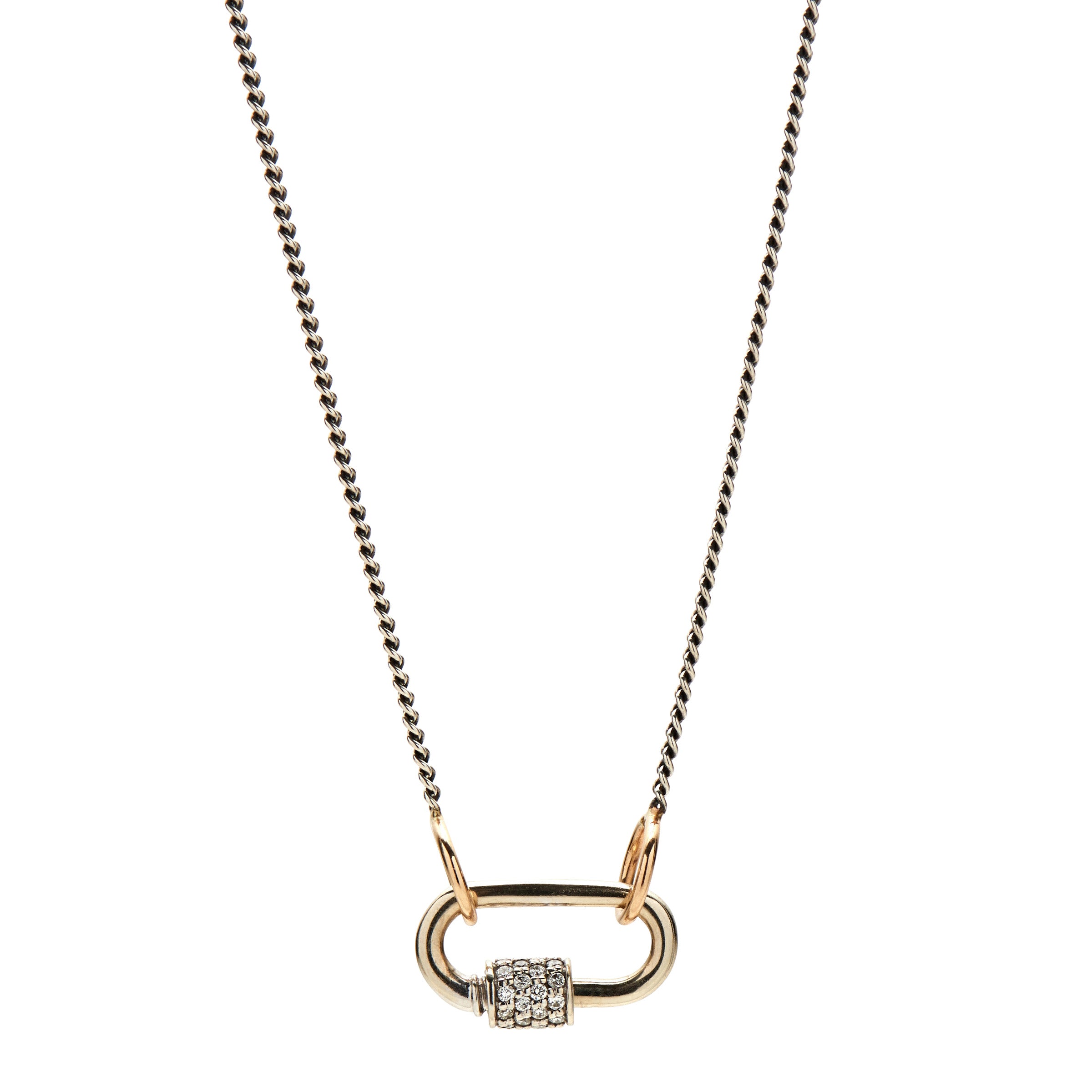 Marla Aaron 14k White Gold Stoned Diamond Baby Lock