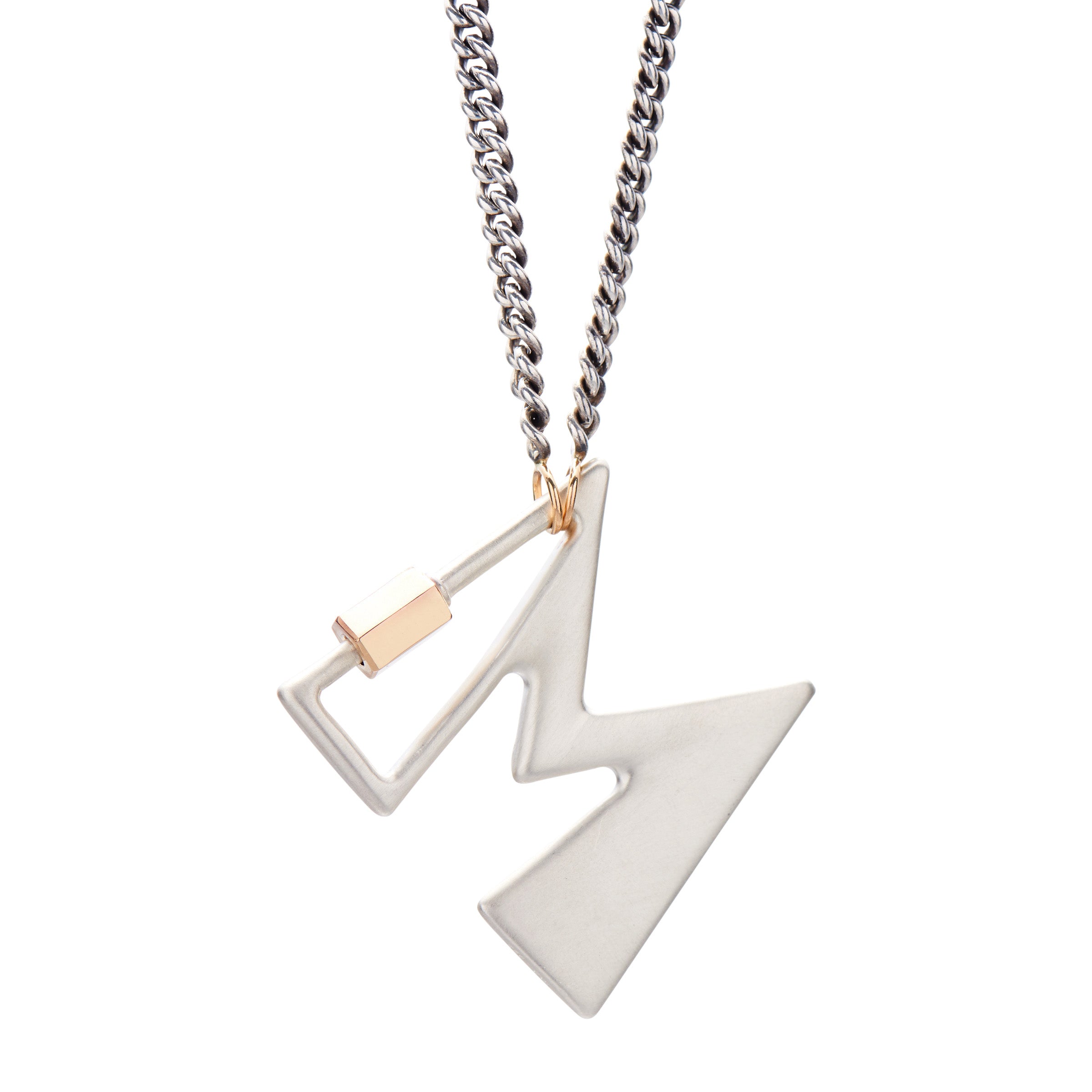 Marla Aaron Silver & 14k Large Letter M Lock