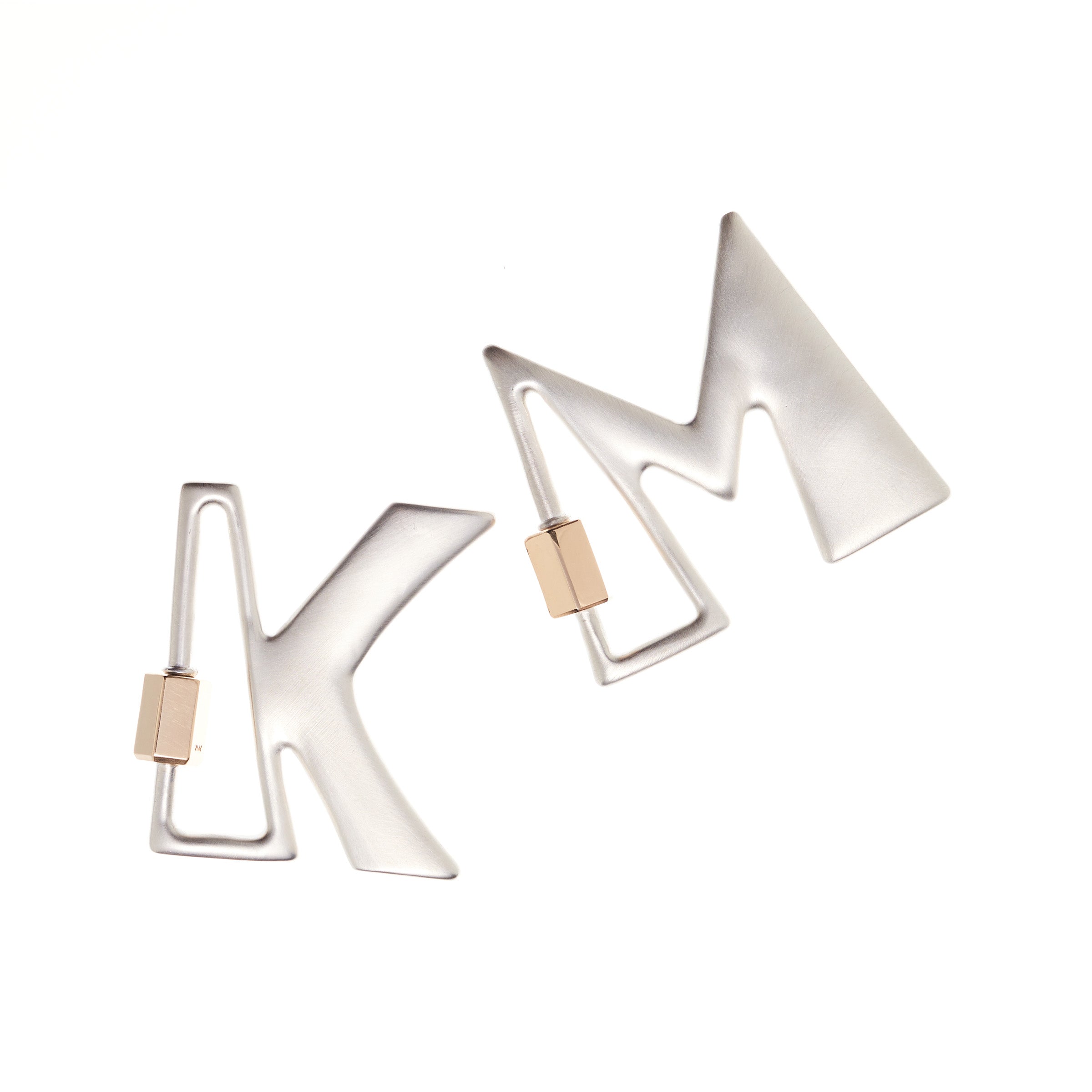 Marla Aaron Silver & 14k Large Letter M Lock