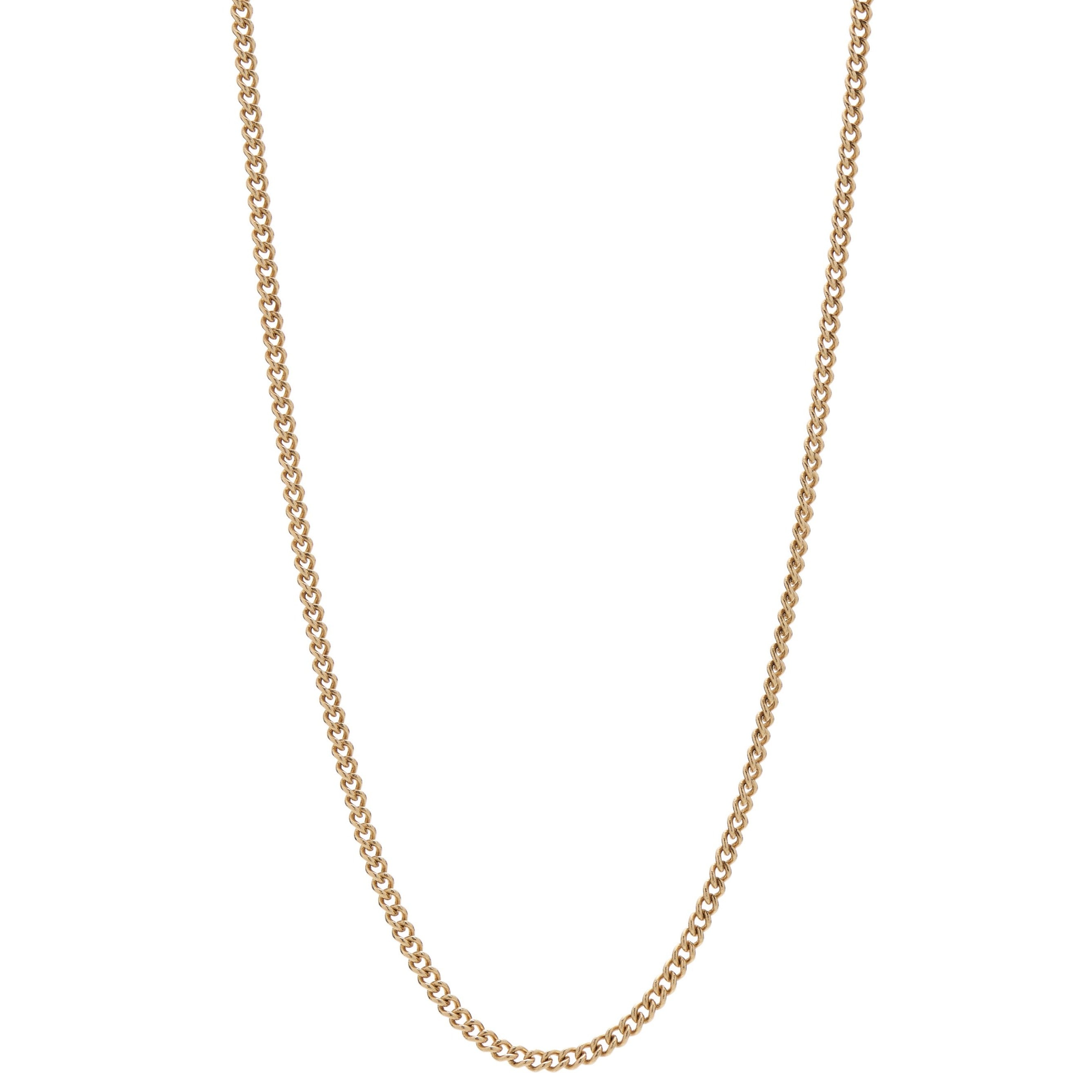 Métier Modern 14k Yellow Gold Solid Curb Link Chain