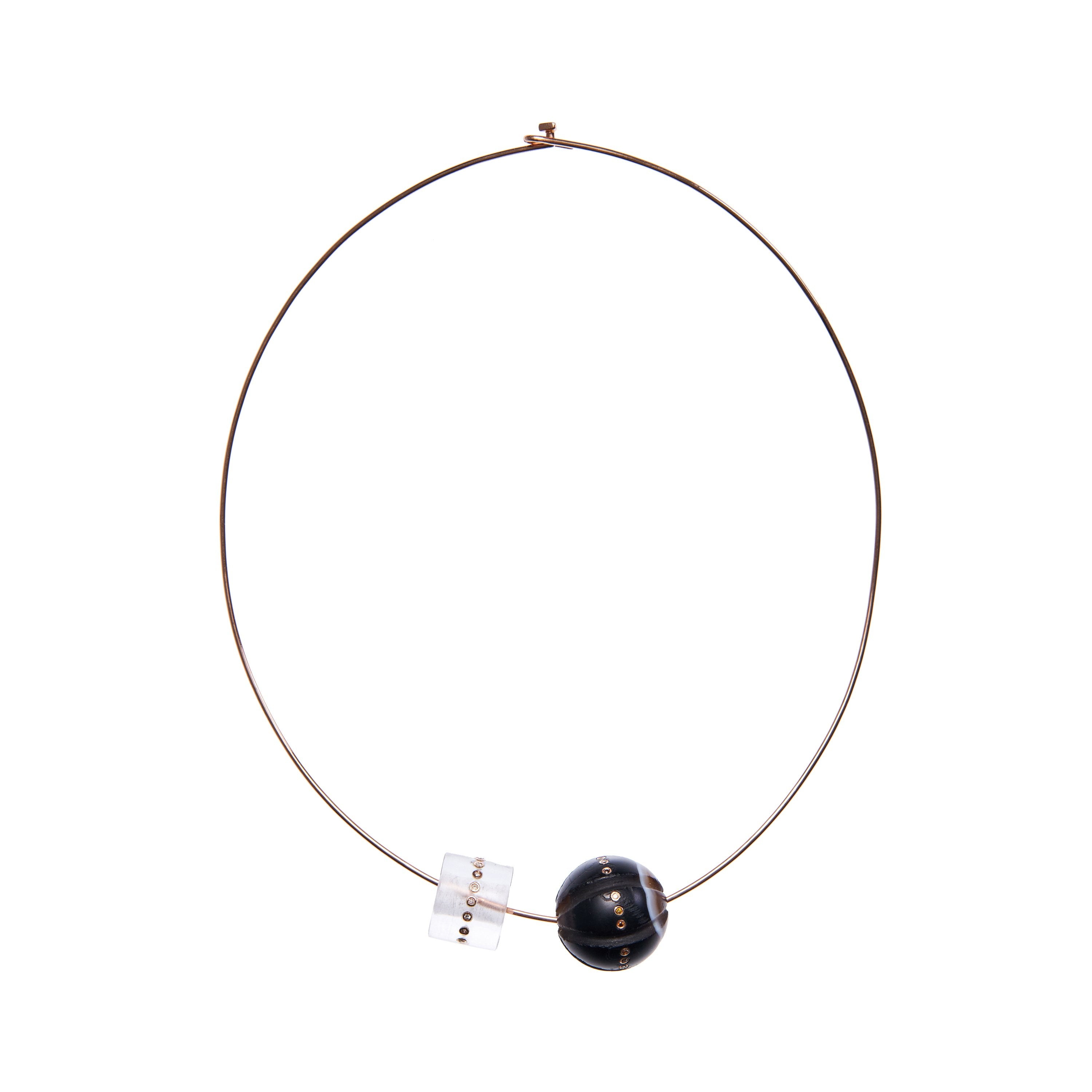 Dezso 18k Wave Gold Wire Necklace