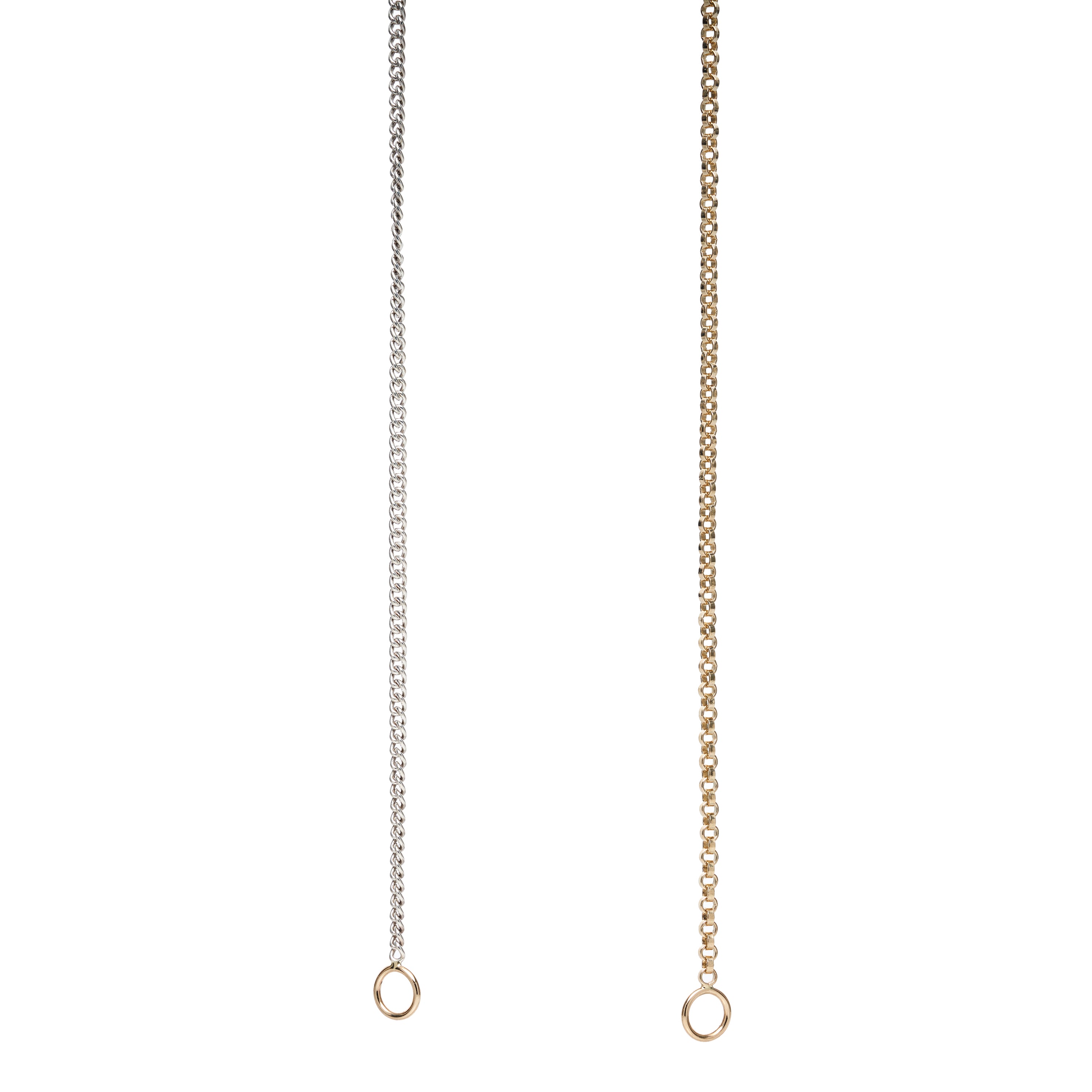 Marla Aaron Mixed Up Half & Half Chain - Silver/14k Yellow Gold
