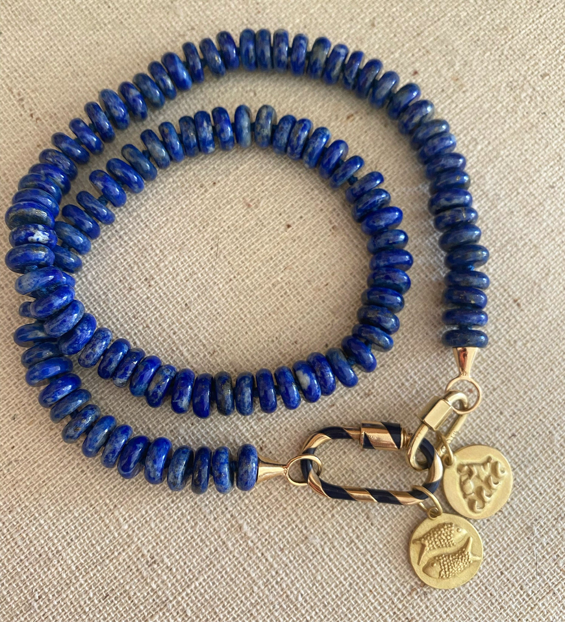 Marla Aaron 14k Lapis Rondelle Strand