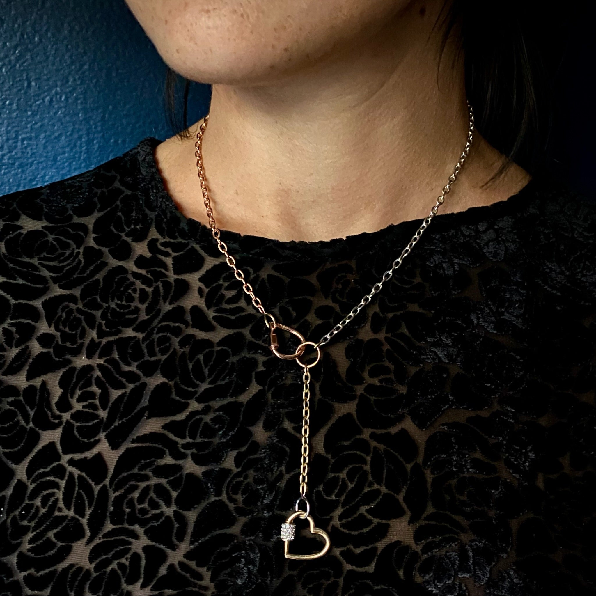 Marla Aaron 14k Mixed Gold 3x3 Pulley Chain - 16/18"