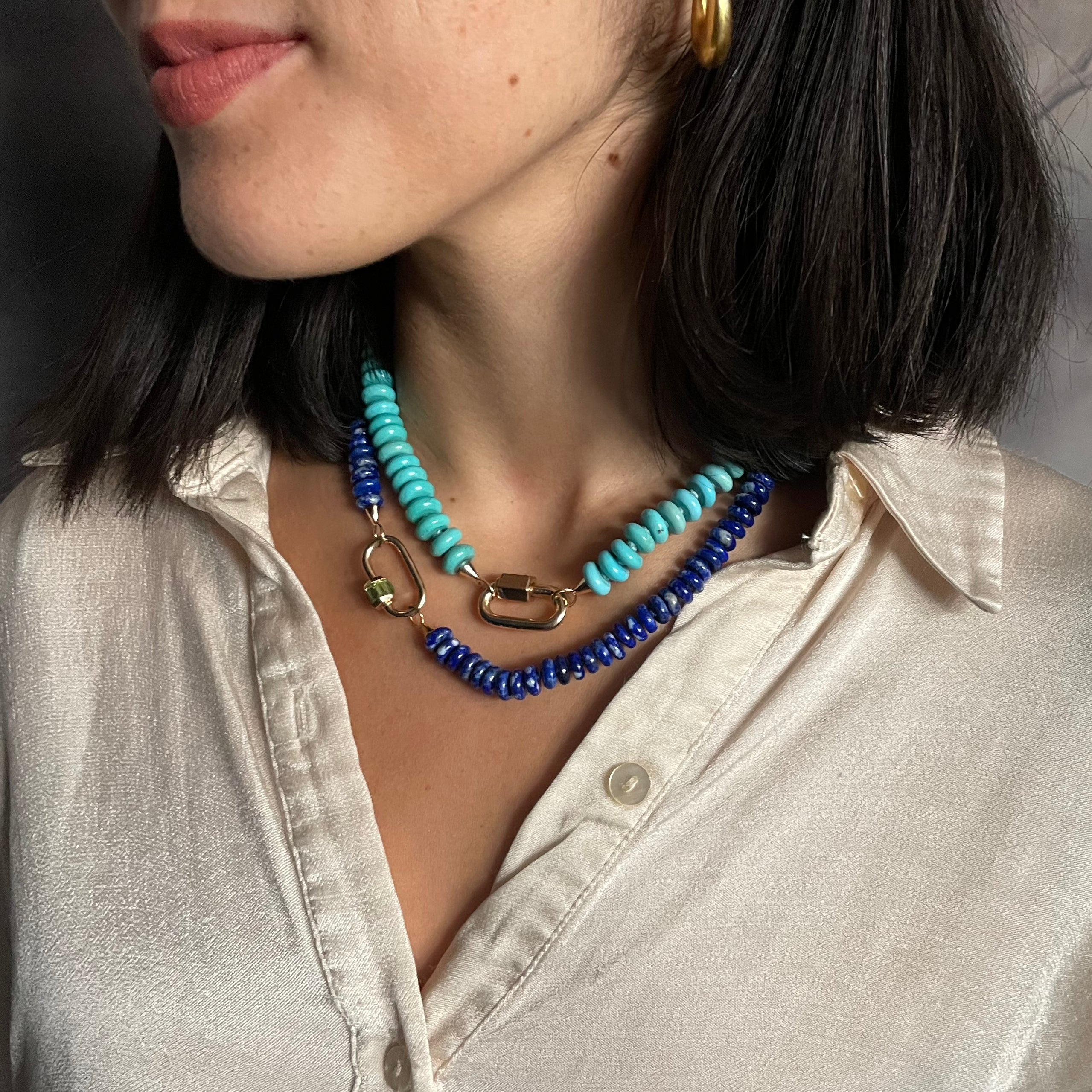 Marla Aaron 14k Lapis Rondelle Strand