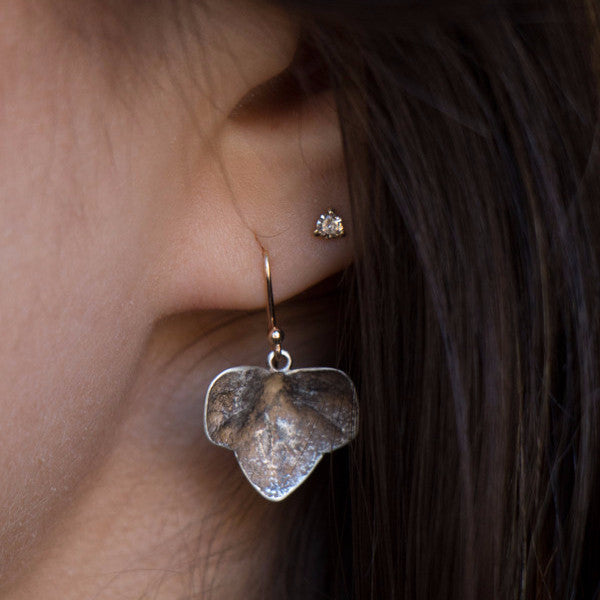 Gabriella Kiss Silver Ivy Leaf Earrings