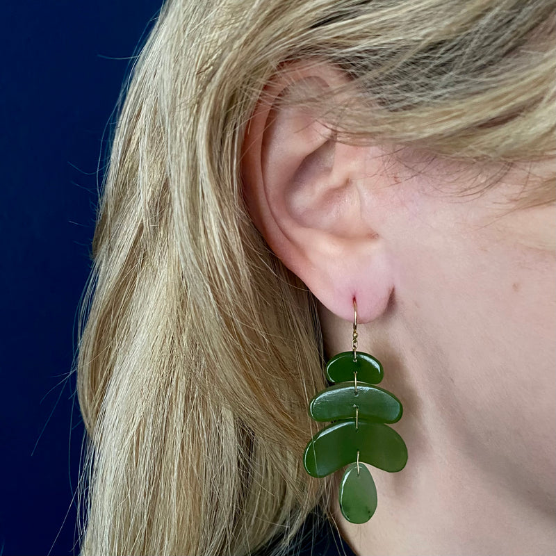 TenThousandThings 18k Small Totem Jade Earring