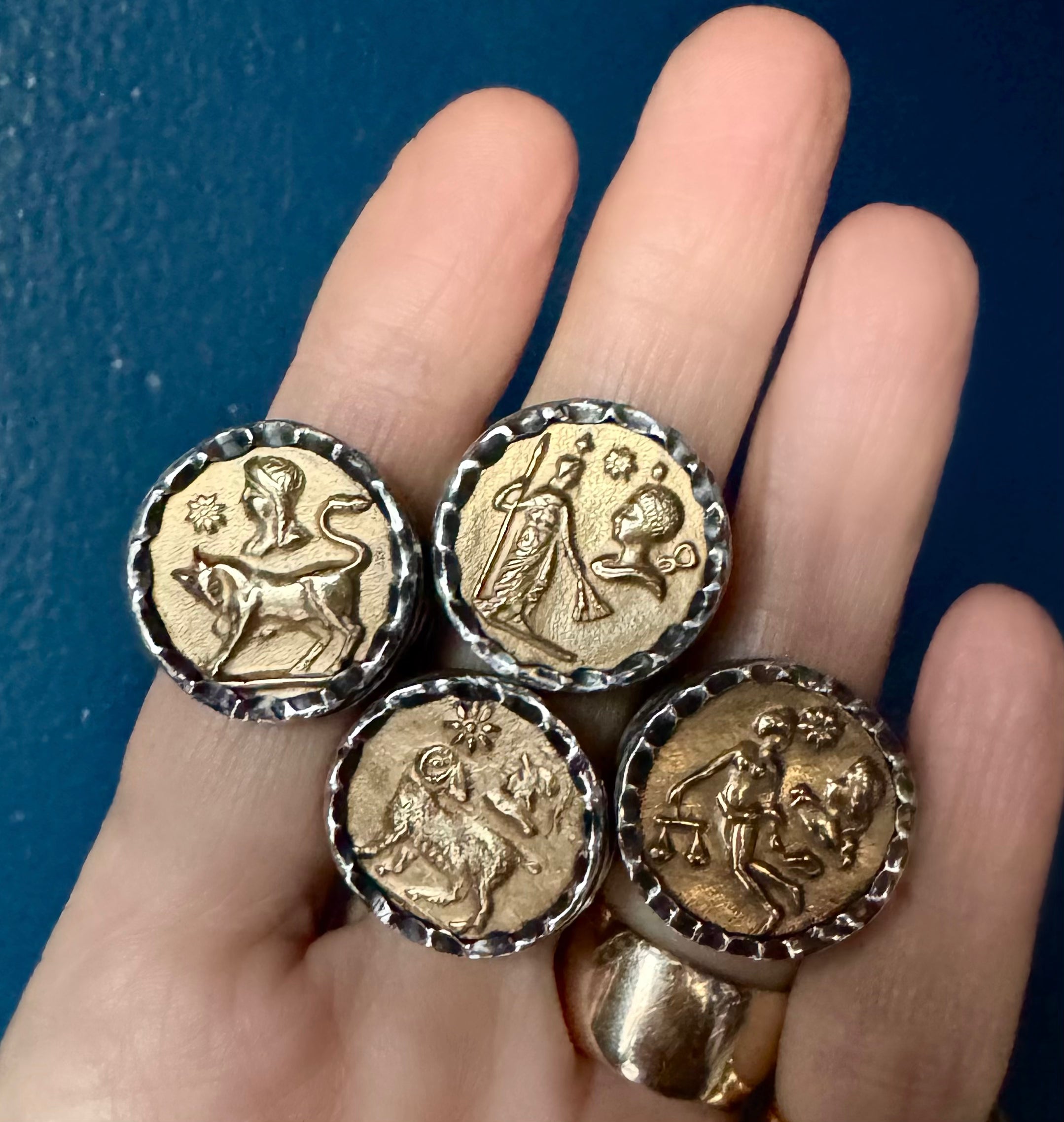 Vintage Mid-Century 14k and Sterling Silver Aries Ring