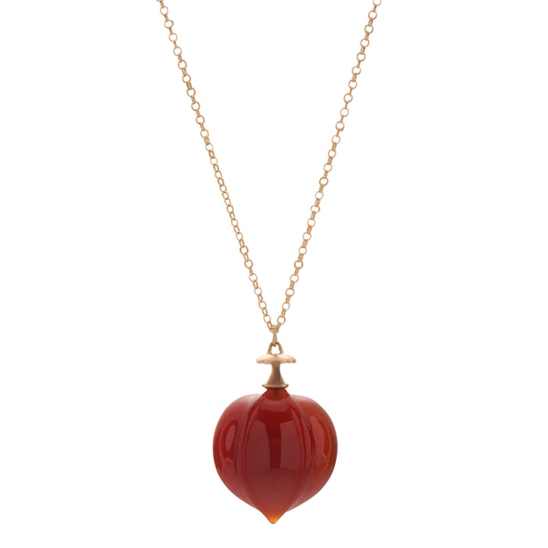 Gabriella Kiss 14k Carnelian Hickory Nut Necklace
