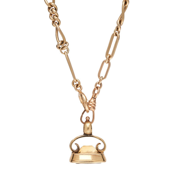 Antique Georgian 14k Citrine Monogram Fob Pendant