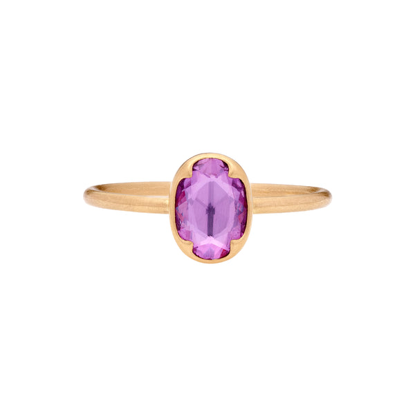Gabriella Kiss 18k Oval Deep Pink Sapphire Ring - 1.16ct