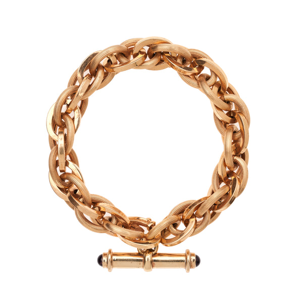 Vintage Mid-Century 18k Toggle Bracelet  7"