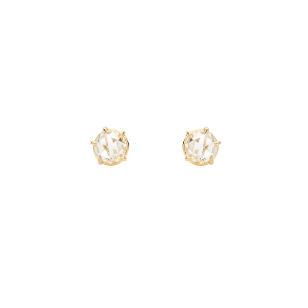 Tura Sugden x Metier 18k Antique White Rose-cut Diamond Stud Earrings - 1.56ctw