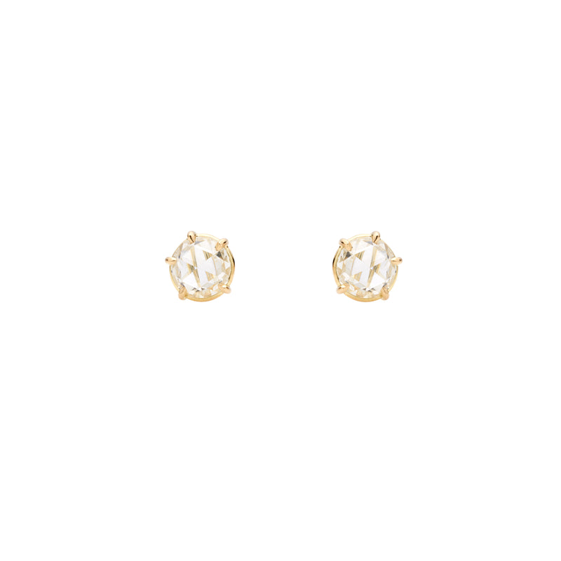 Tura Sugden x Metier 18k Antique White Rose-cut Diamond Stud Earrings - 1.56ctw