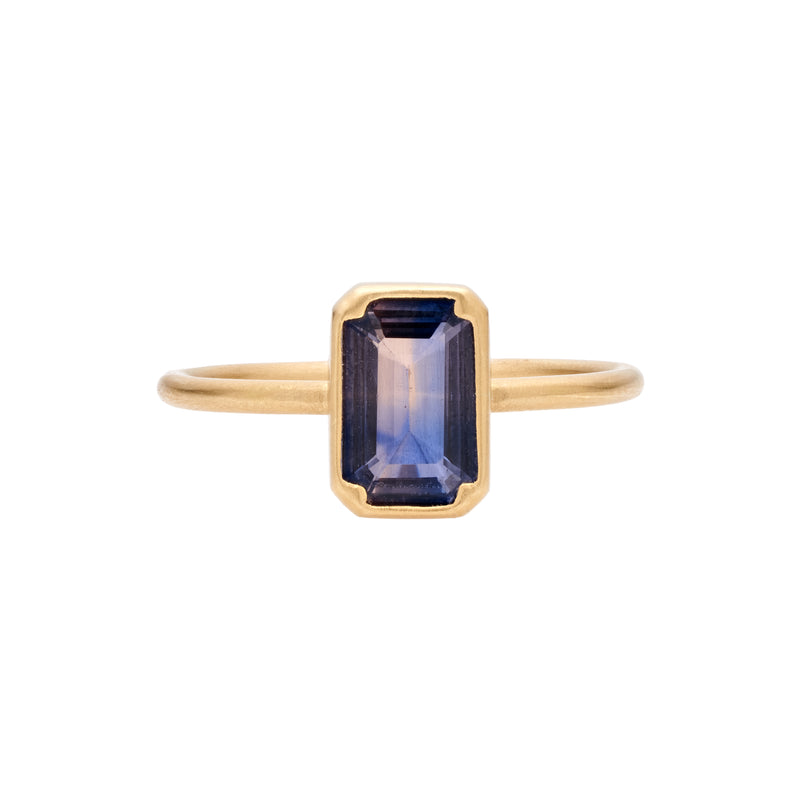 Gabriella Kiss Emerald-cut Purple/Champagne Sapphire Ring 1.5ct