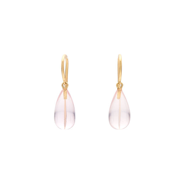 Tura Sugden 18k Rose Quartz Drop Earrings