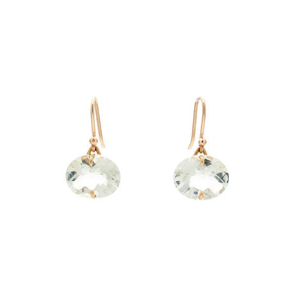 Gabriella Kiss 18k Horizontal Faceted Green Amethyst Earrings