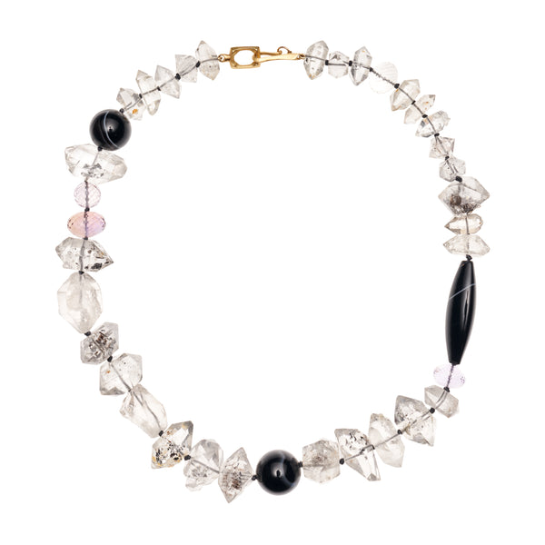 Gabriella Kiss 18k Herkimer with Agate and Pale Amethyst Necklace