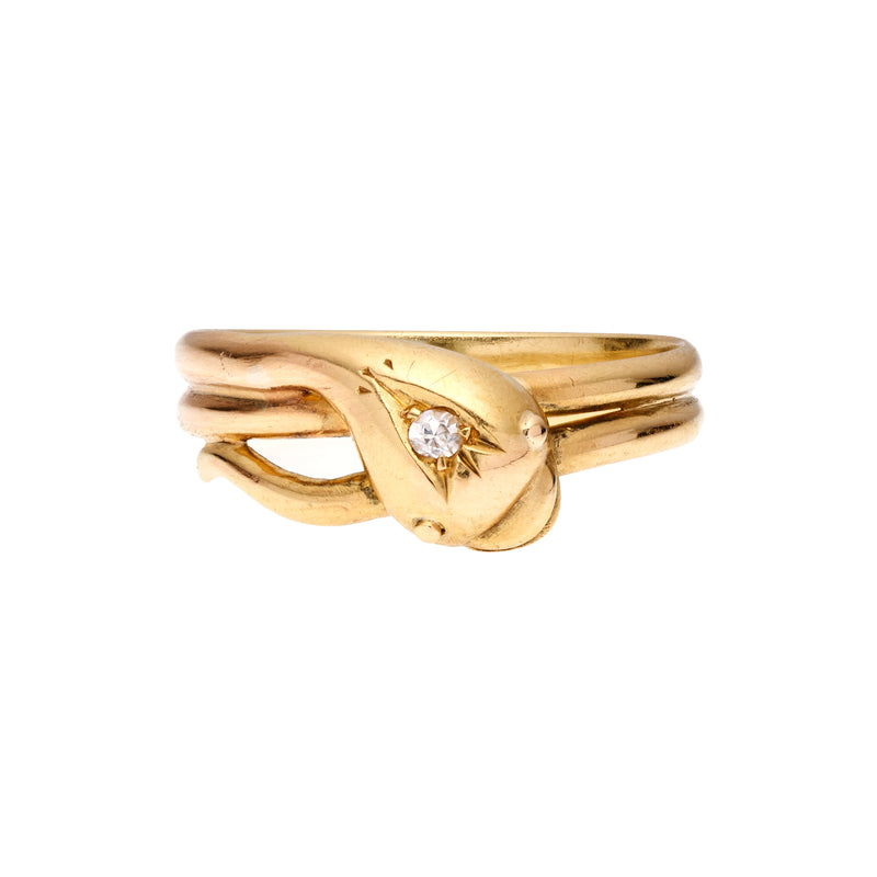 Antique Edwardian 18k Diamond Snake Ring
