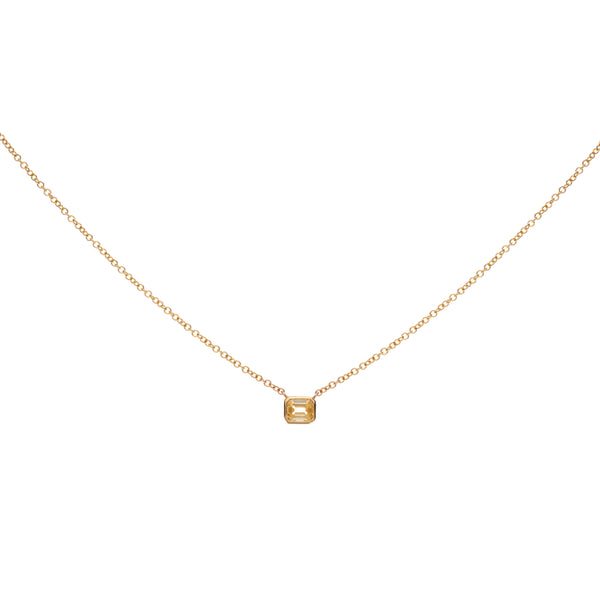 Metier Modern 18k Pale Yellow .37ct Emerald Cut Diamond Necklace - 16"
