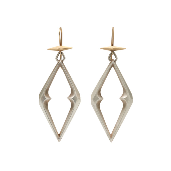 Gabriella Kiss Silver / 14k Chiseled Open Link Earrings
