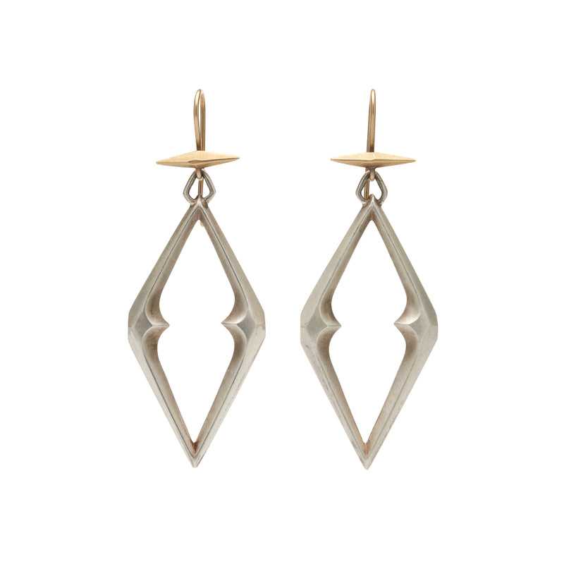 Gabriella Kiss Silver 14k/18k Chiseled Open Link Earrings