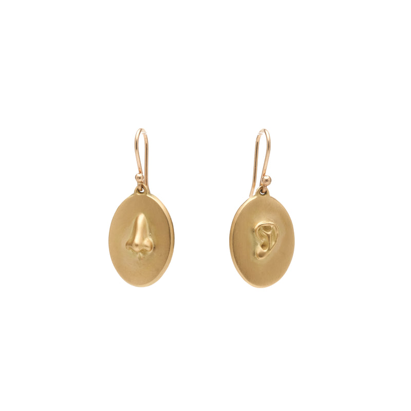 Gabriella Kiss 18k Ear & Nose Token Earrings