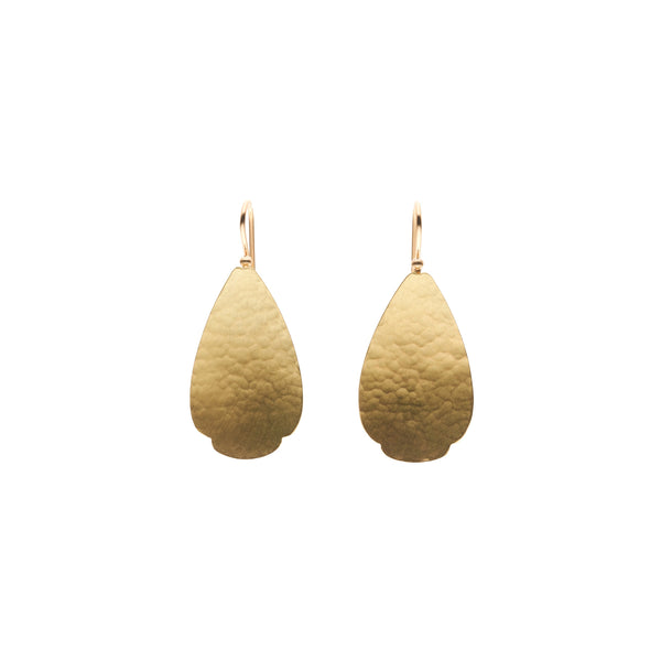 Gabriella Kiss 18k Gold Large Pear Shaped Scallop Earrings
