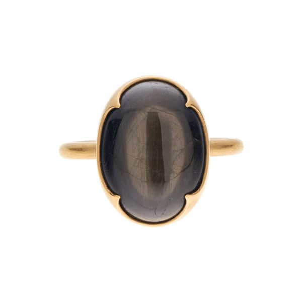 Gabriella Kiss 18k Large Oval Mink Star Sapphire Ring