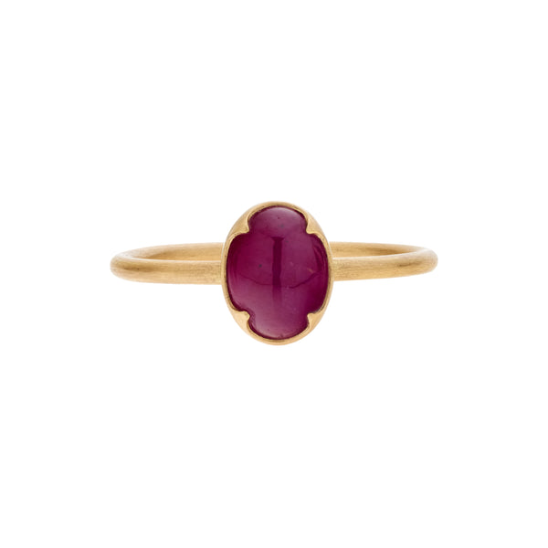 Gabriella Kiss 18k Oval Cabochon Ruby Ring