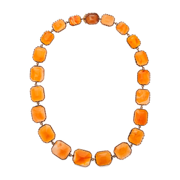 Antique Georgian 9k Faceted Carnelian Collar Necklace