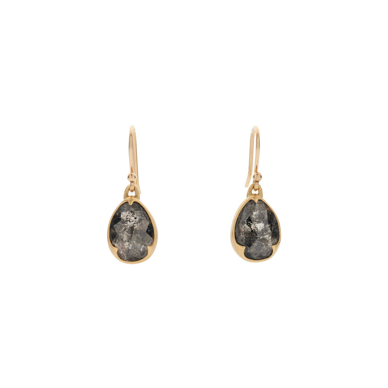 Gabriella Kiss 18k Salt & Pepper Diamond Pear Drop Earrings- 4.75ct
