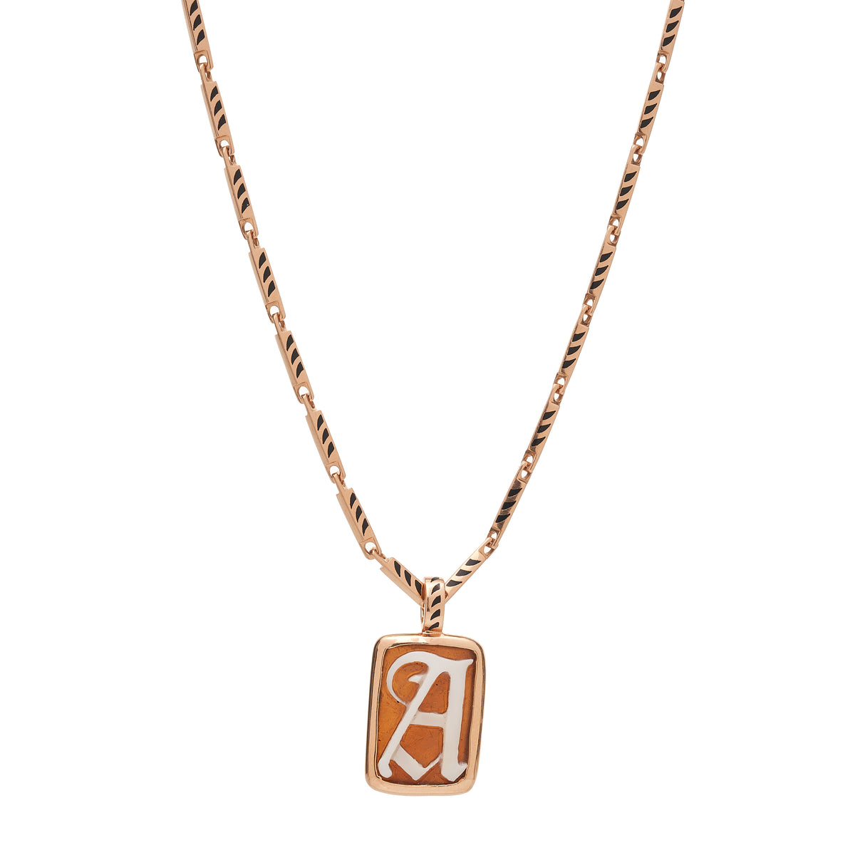 Dezso 18k Classic Carved Shell Cameo Initial Pendant