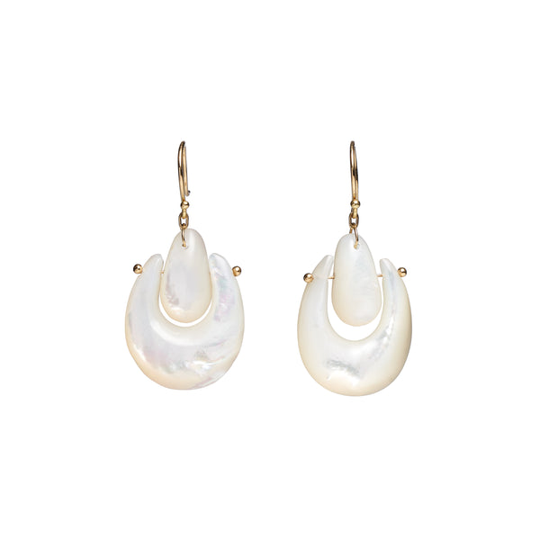 TenThousandThings 18k Small Mother of Pearl O'Keefe Earrings