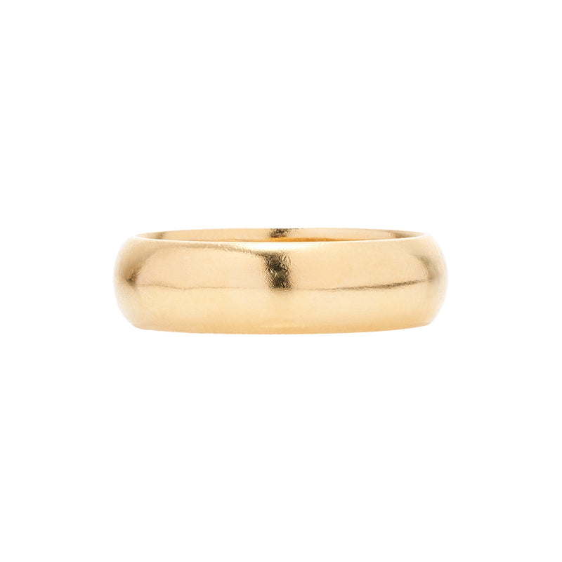 Tura Sugden 18k Yellow Gold Heavy Rounded Minimal Band 6mm