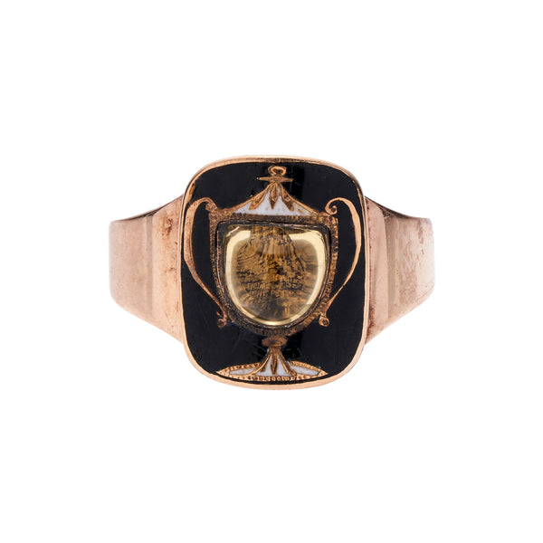 Antique Georgian Gold Urn w/ Foiled Citrine Ring
