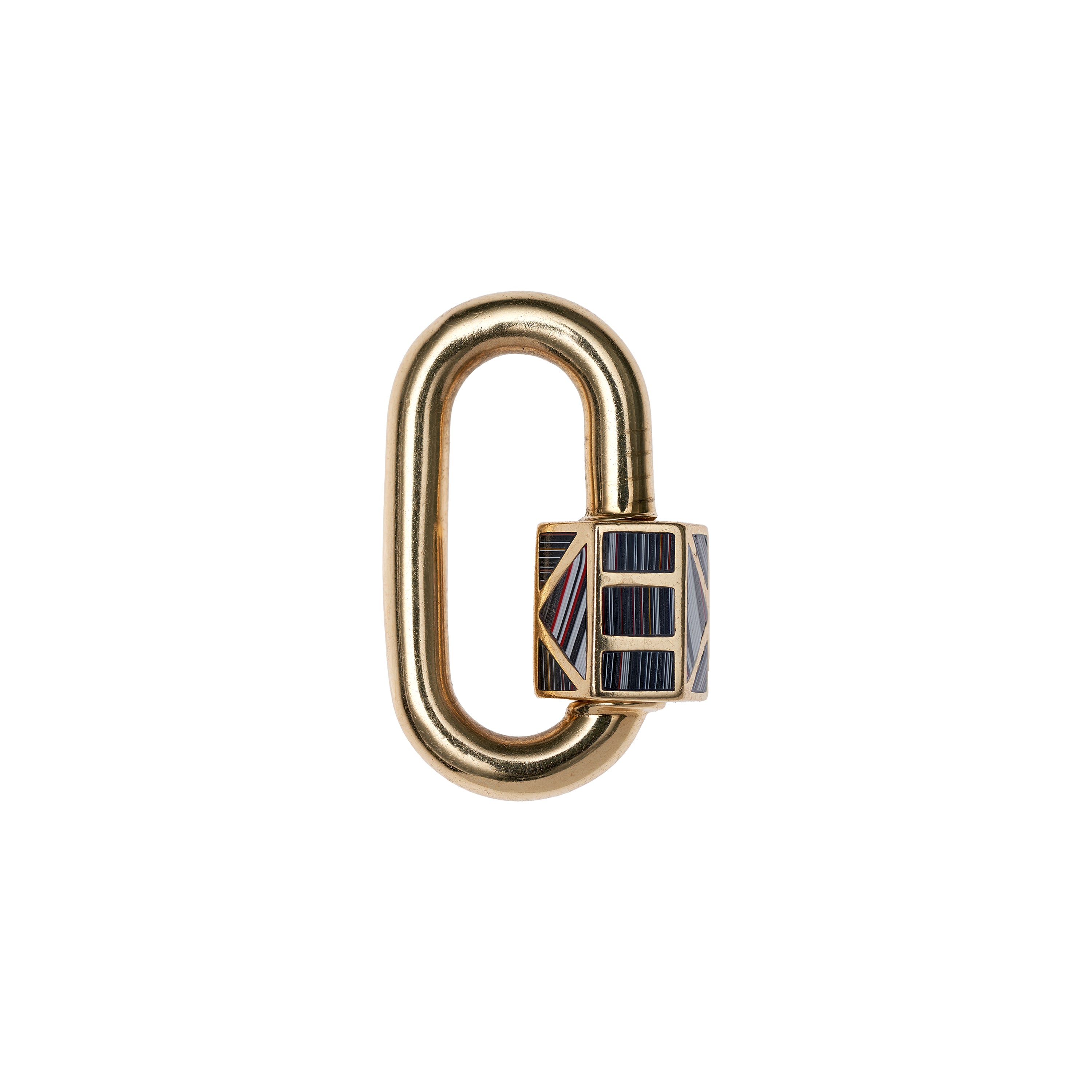 Marla Aaron 18k Fordite Inlay Chubby Medium Lock