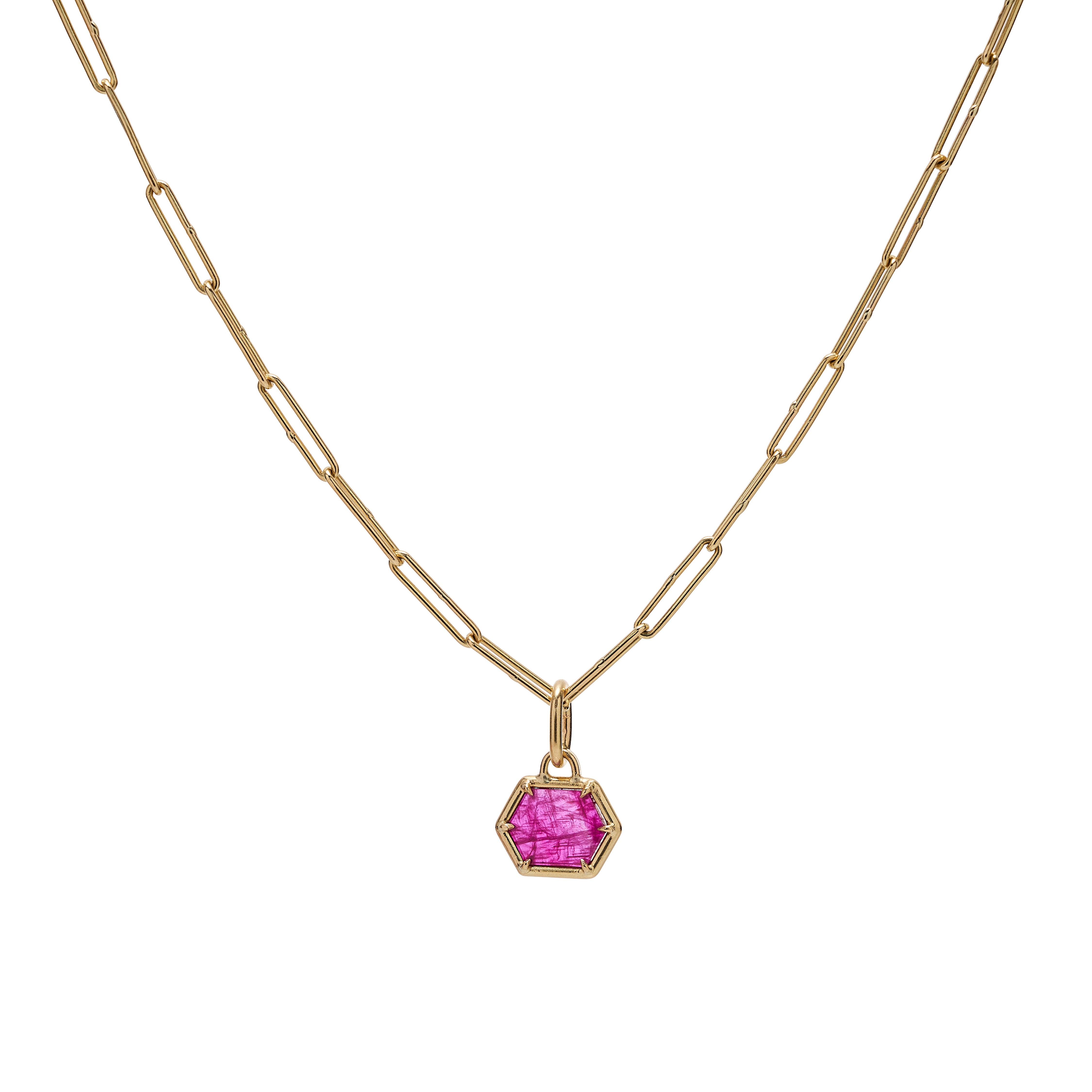 Tura Sugden 18k Hexagonal Ruby Pendant