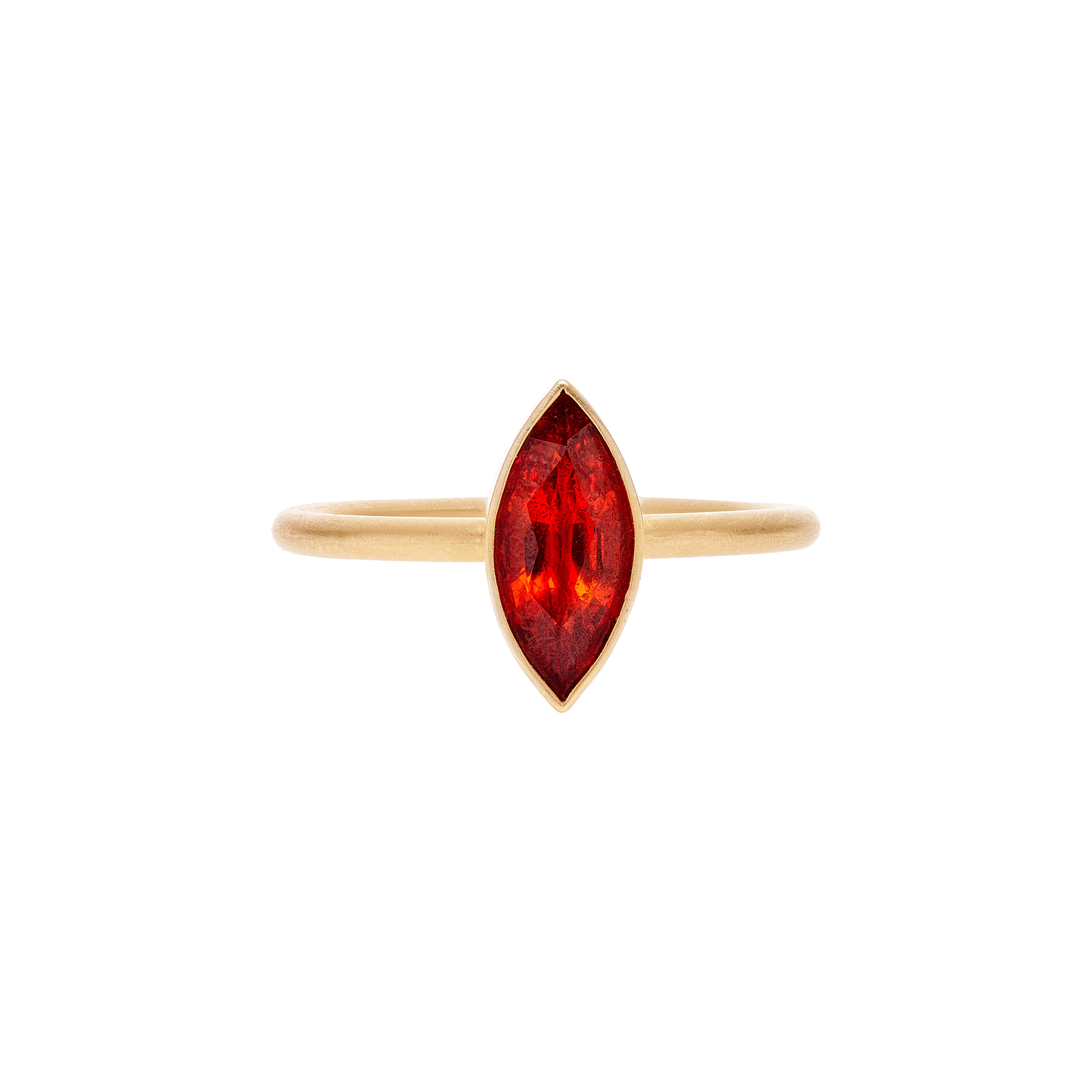 Gabriella Kiss 18k Orange Facetted Marquis Sapphire Ring - 1.44 ct
