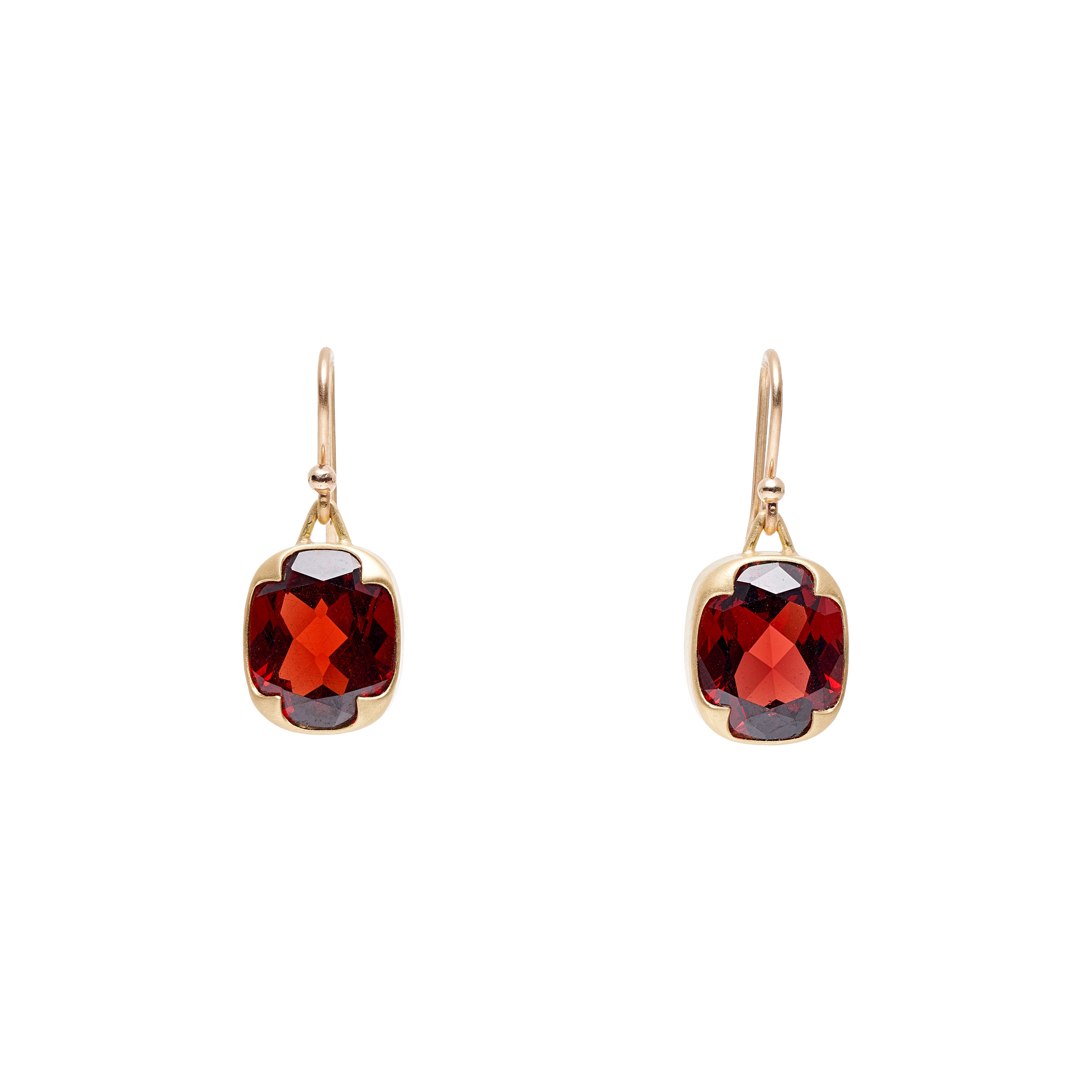Gabriella Kiss 18k Rectangular Almandine Garnet Earrings- 9.4ct