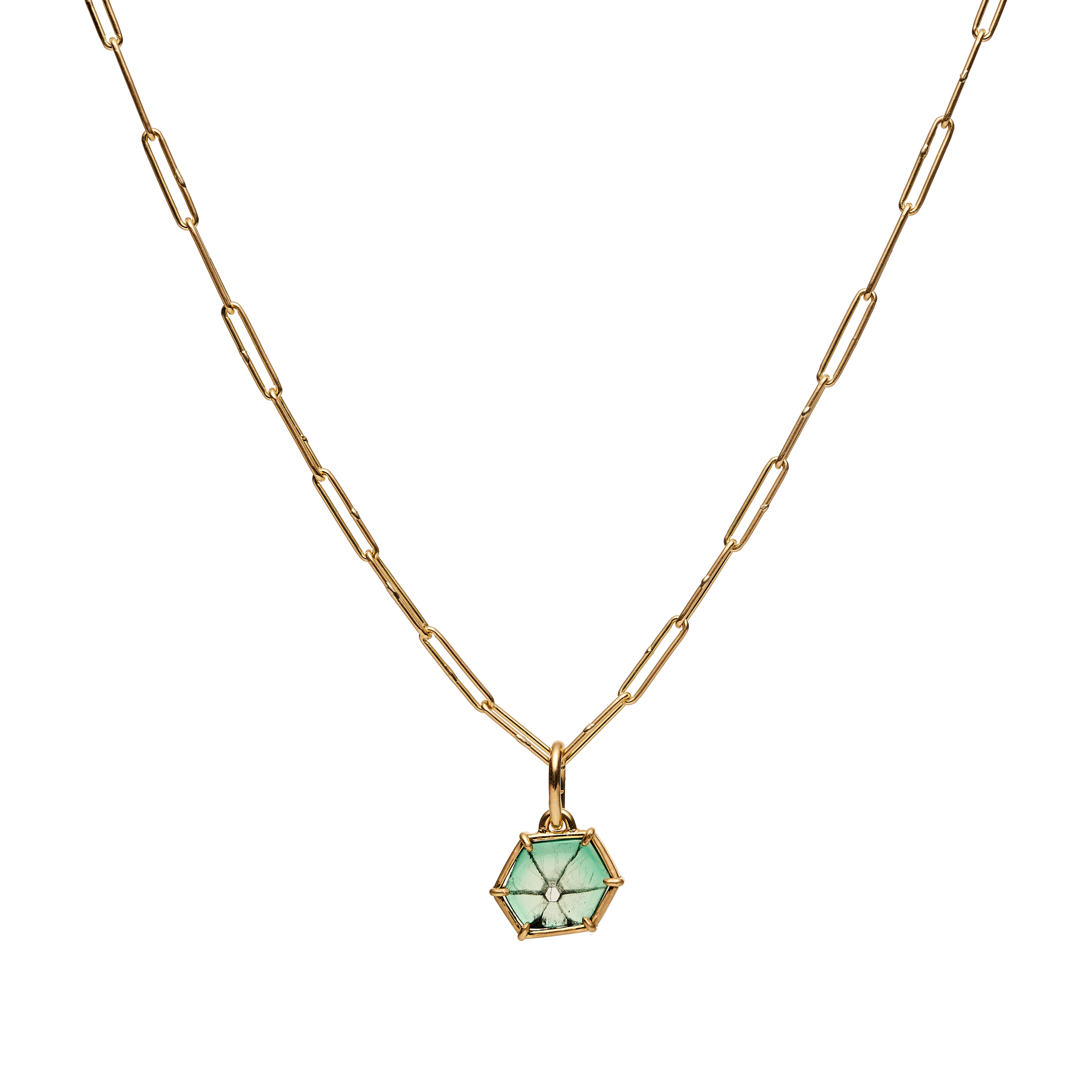Tura Sugden 18k Colombian Trapiche Emerald Pendant