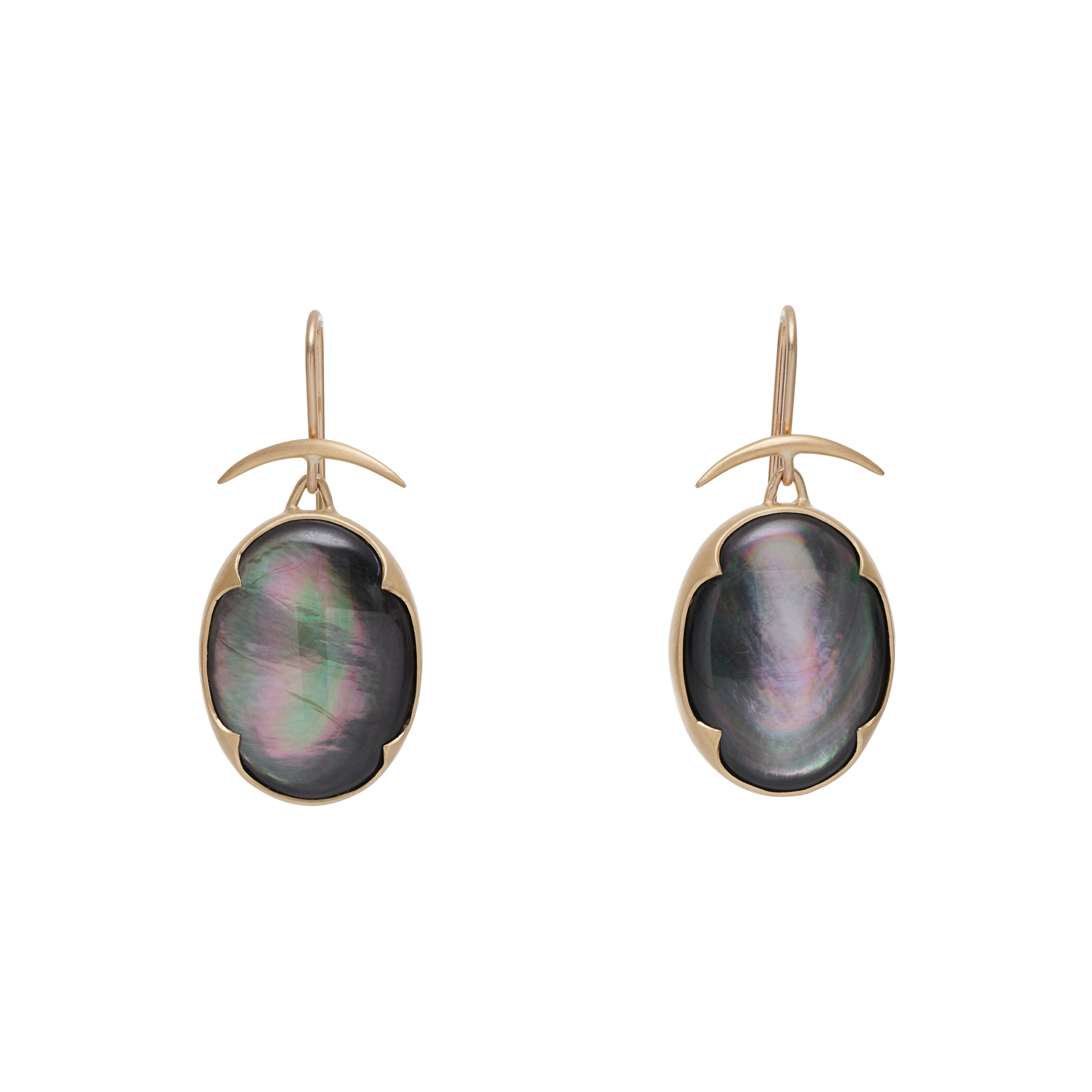 Gabriella Kiss 18k Oval Black Mother-of-Pearl Earrings