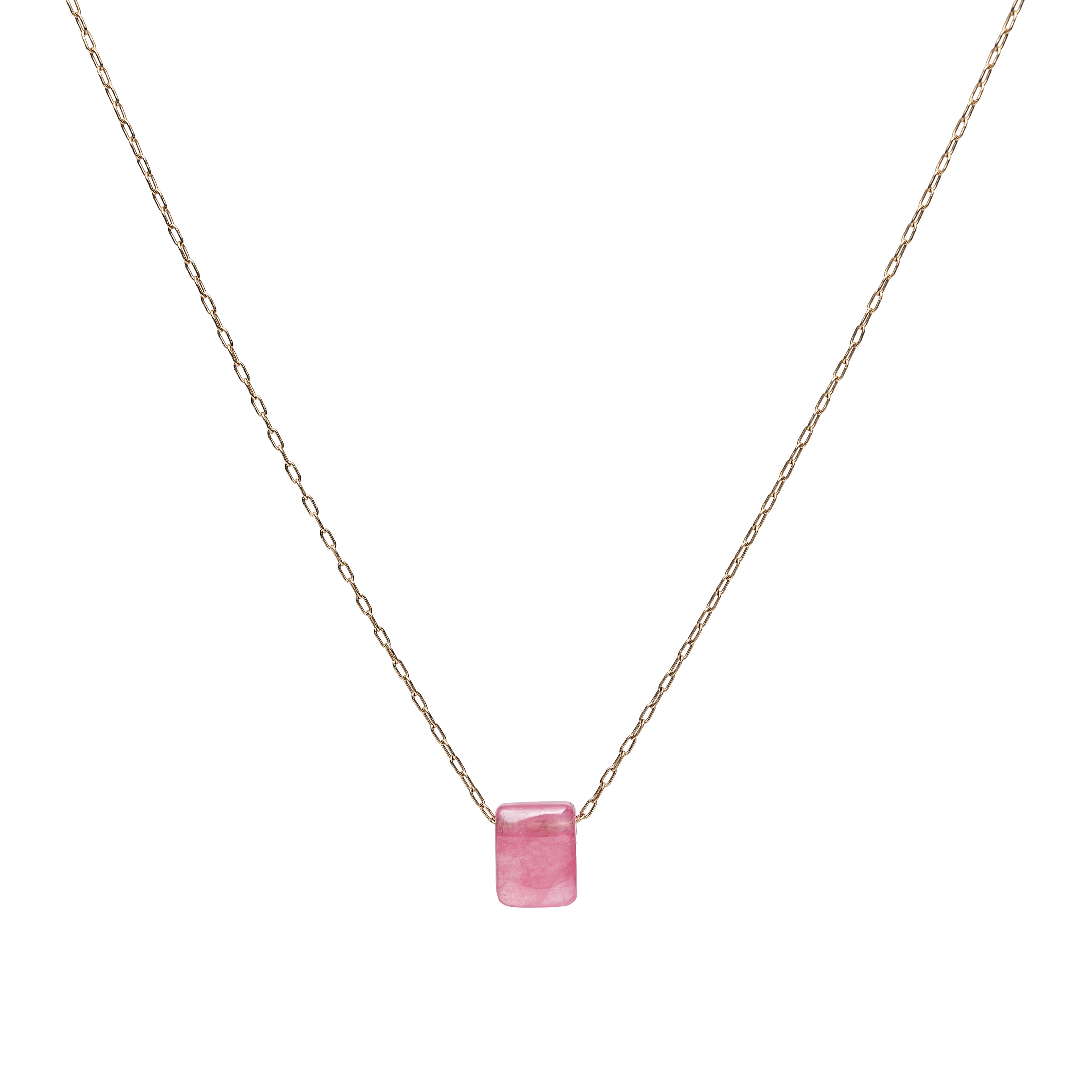 TenThousandThings 18k Rhodocrosite Chicklet Choker Necklace