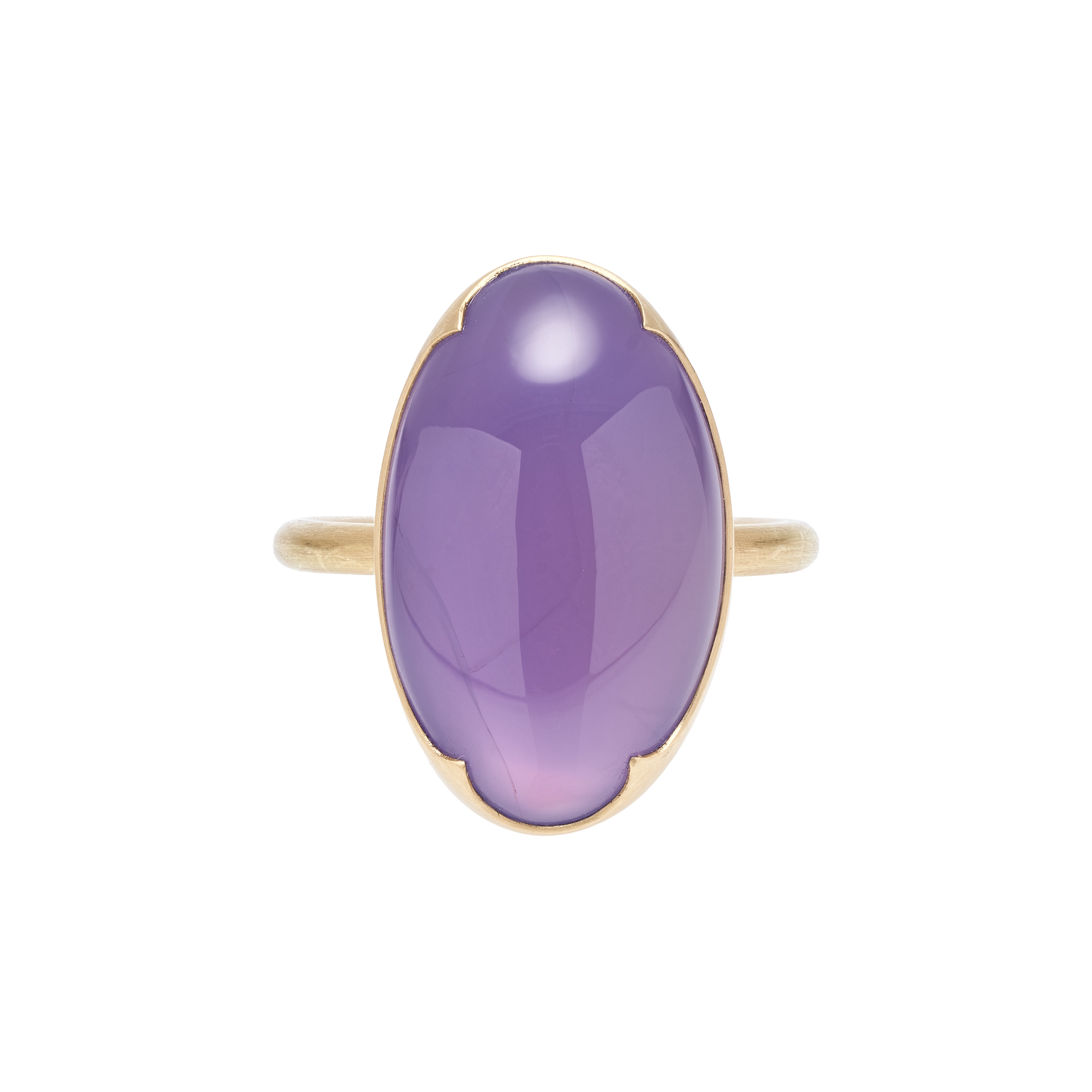 Gabriella Kiss 18k Oval Lavender Chalcedony Ring